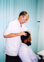 Relaxing back, face and scalp massage